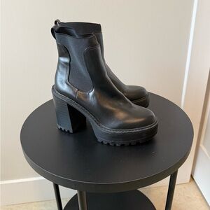 Madden Girl Black Platform Heeled Boots